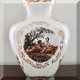 D16. Fragonard style white glass vase. 14”h 